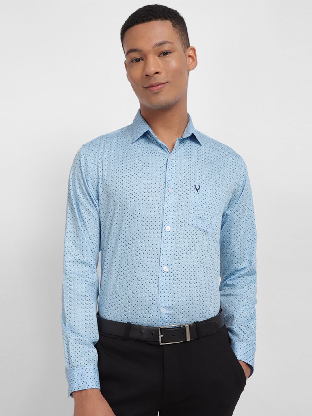 

Allen Solly Micro Ditsy Cotton Spread Collar Slim Fit Printed Formal Shirt, Blue