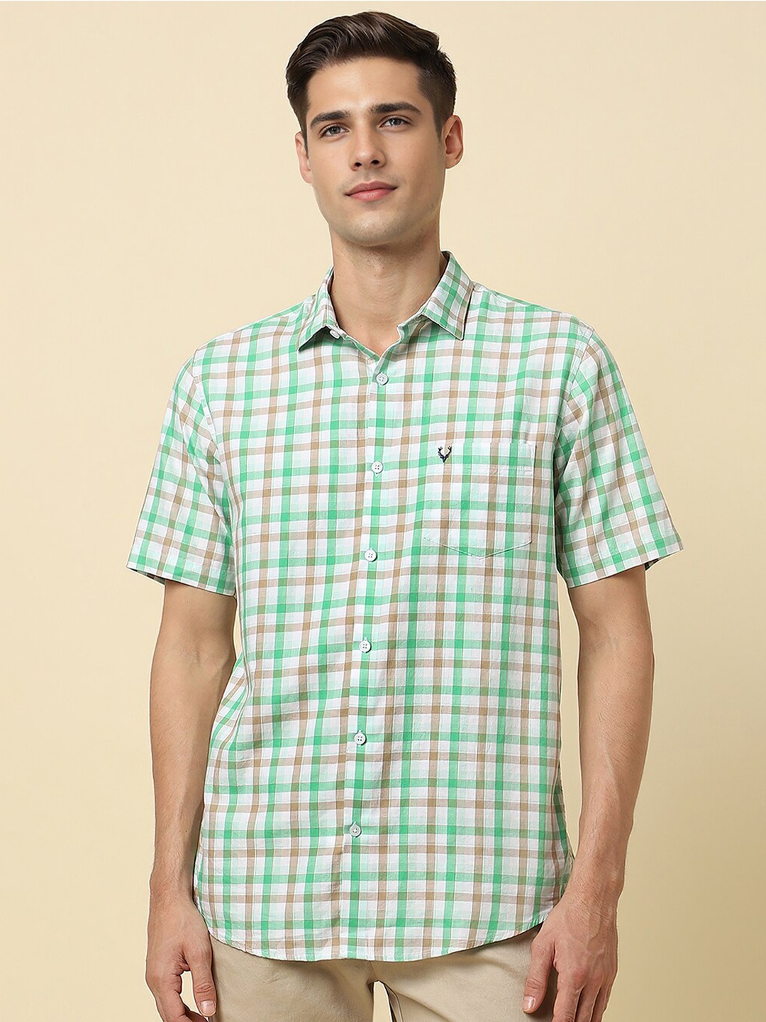 

Allen Solly Slim Fit Checked Cotton Casual Shirt, Multi