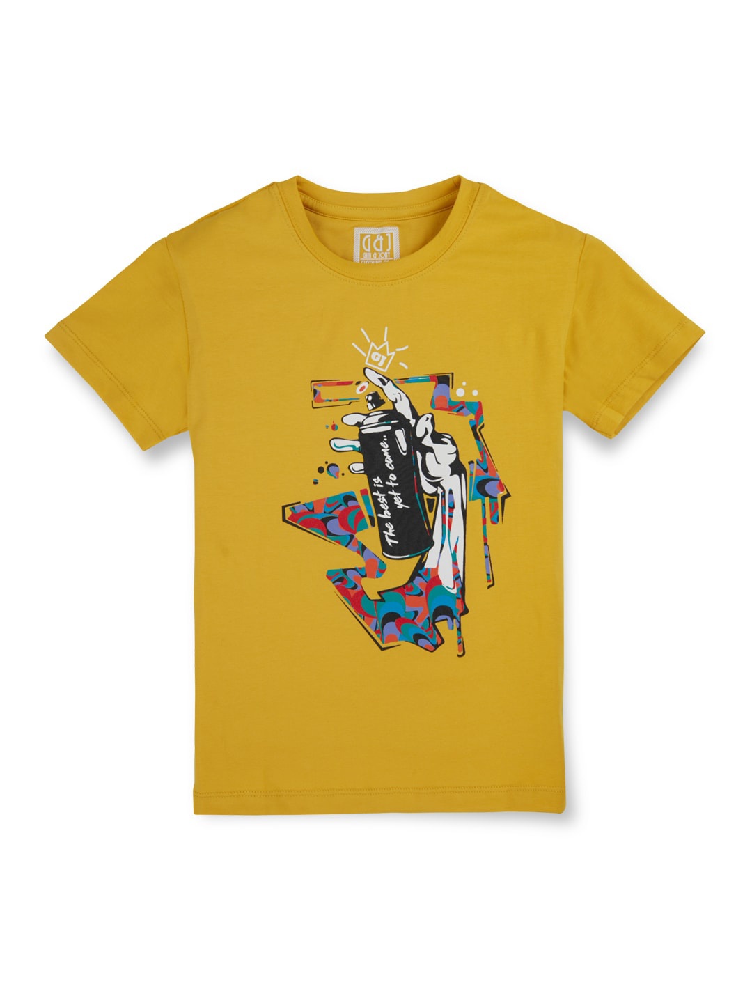 

Gini and Jony Boys Round Neck Short Sleeves Printed Tshirt, Yellow