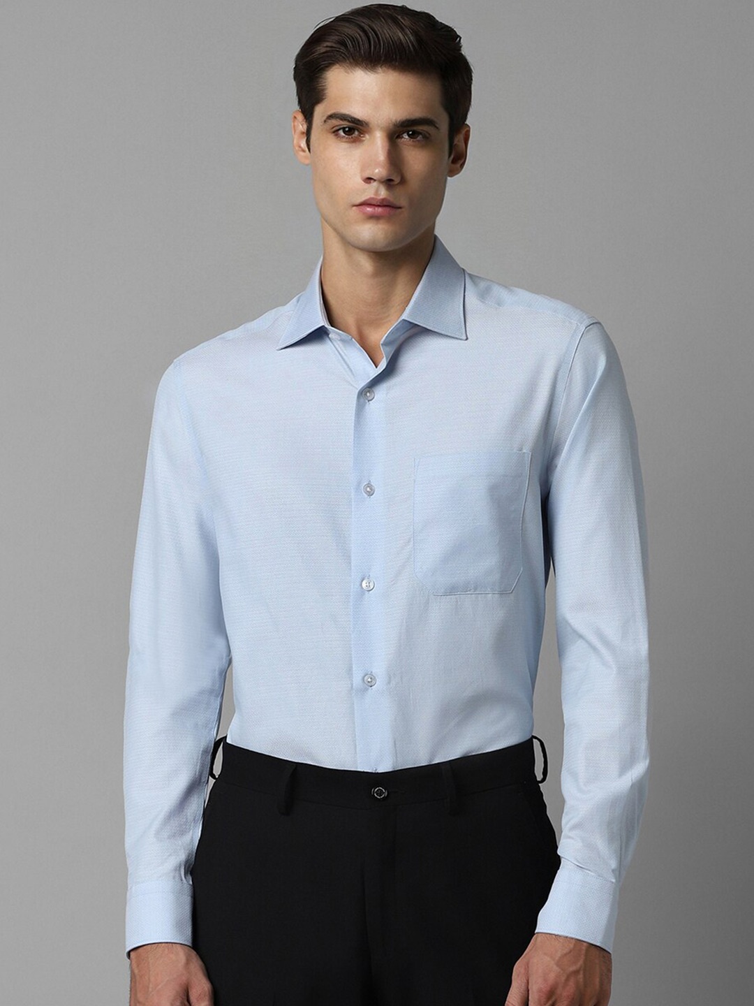 

Louis Philippe Opaque Cotton Formal Shirt, Blue