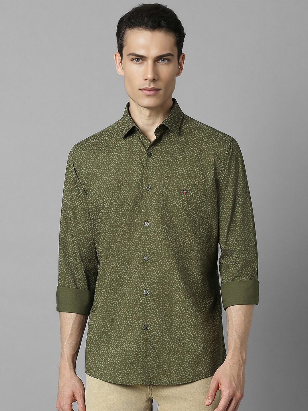 

Louis Philippe Sport Slim Fit Printed Cotton Casual Shirt, Green