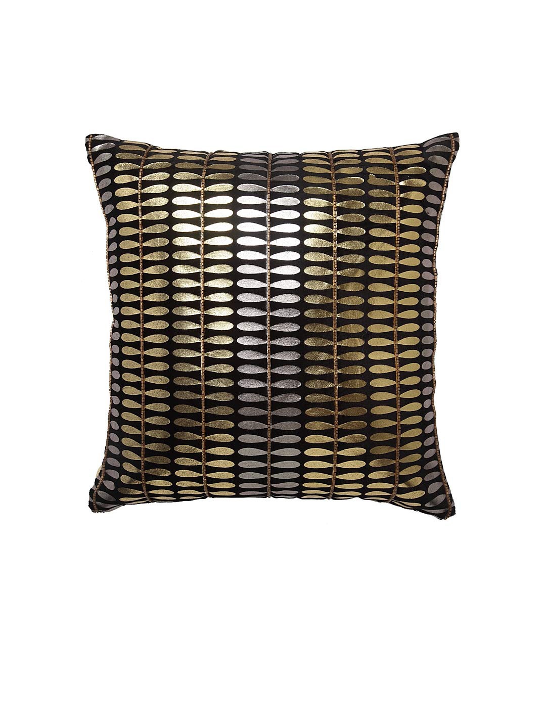 

NISRAG HOME Black and GoldToned Geometric Velvet twin foil Cushion Covers