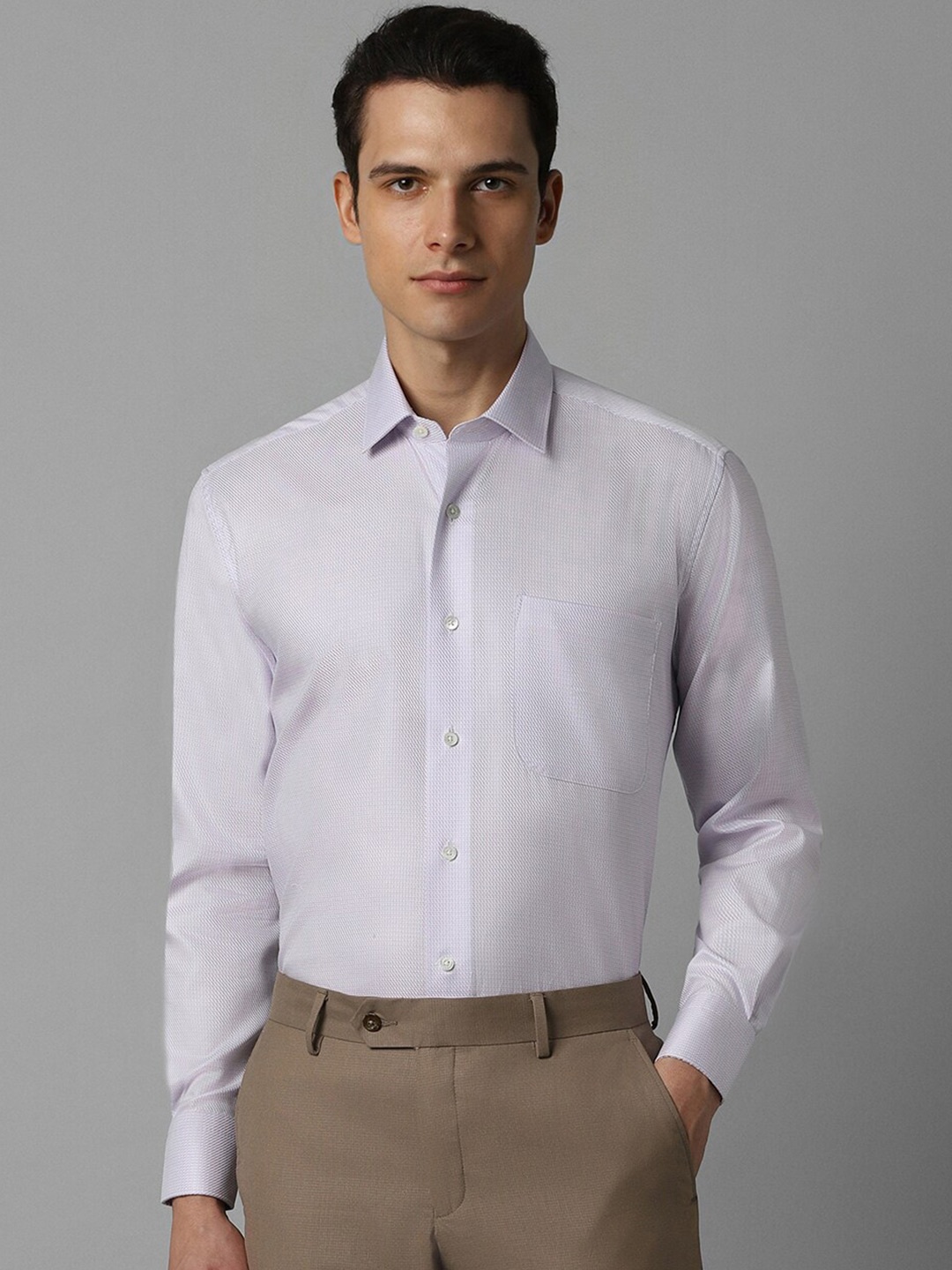 

Luxure by Louis Philippe Classic Fit Solid Cotton Formal Shirt, Grey
