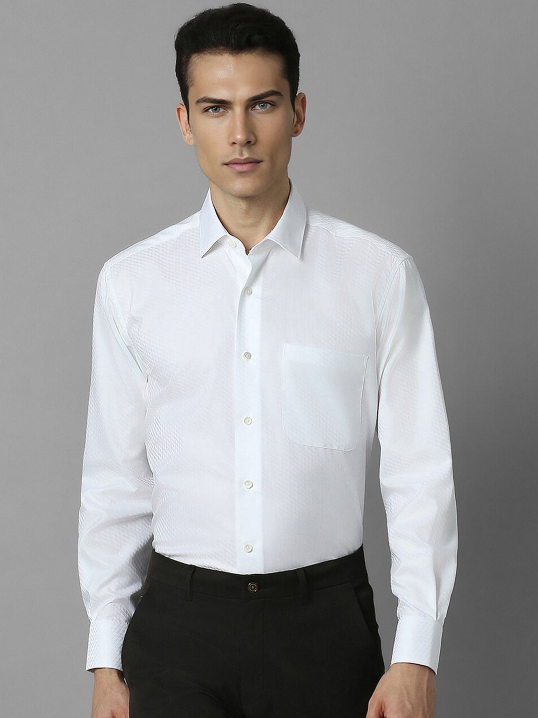 

Luxure by Louis Philippe Classic Fit Solid Cotton Formal Shirt, White