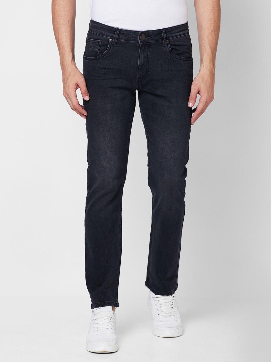 

GIORDANO Men Clean Look Straight Fit Stretchable Jeans, Black