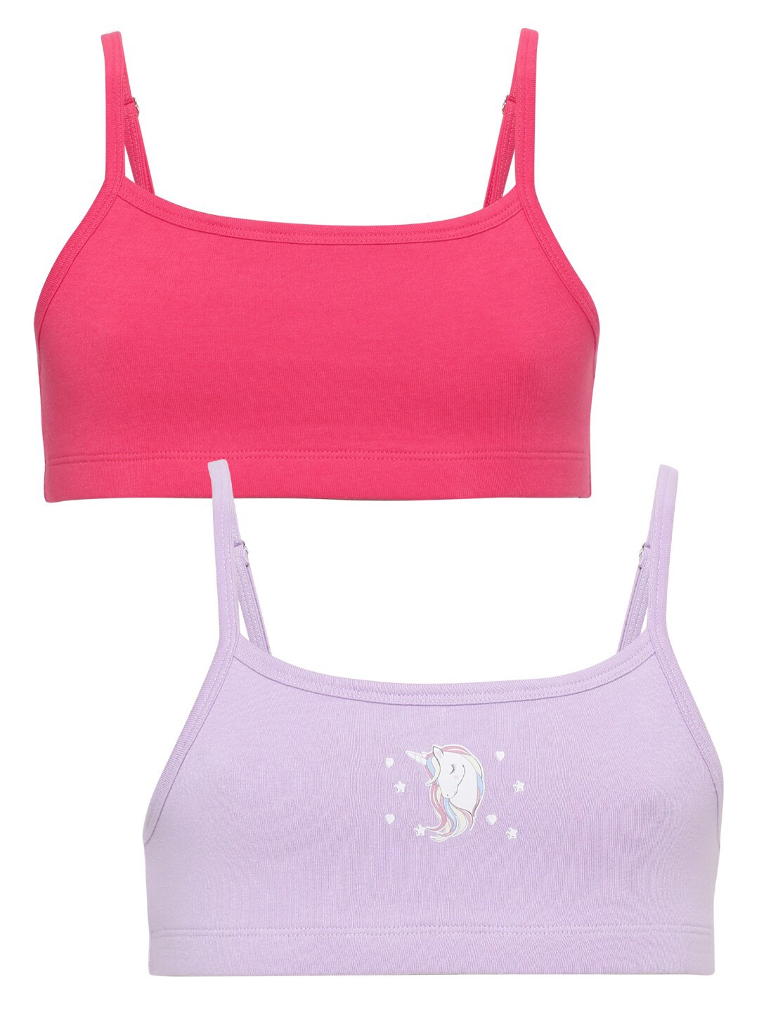 

Charm n Cherish Pack Of 2 Girls Full Coverage Seamless Beginners Bra With All Day Comfort, Pink