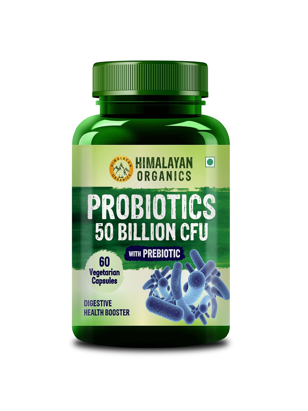 

Himalayan Organics Probiotics 50 Billion CFU Capsules For Digestion - 60 Capsules, Green