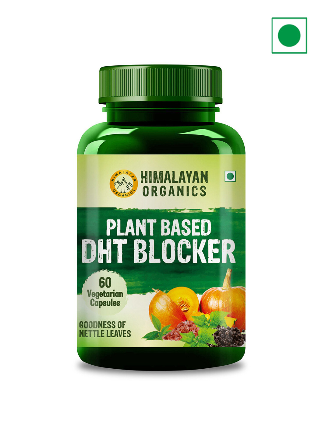 

Himalayan Organics Plant Based DHT Blocker Capsules For Hair Regrowth - 60 Capsules, Green