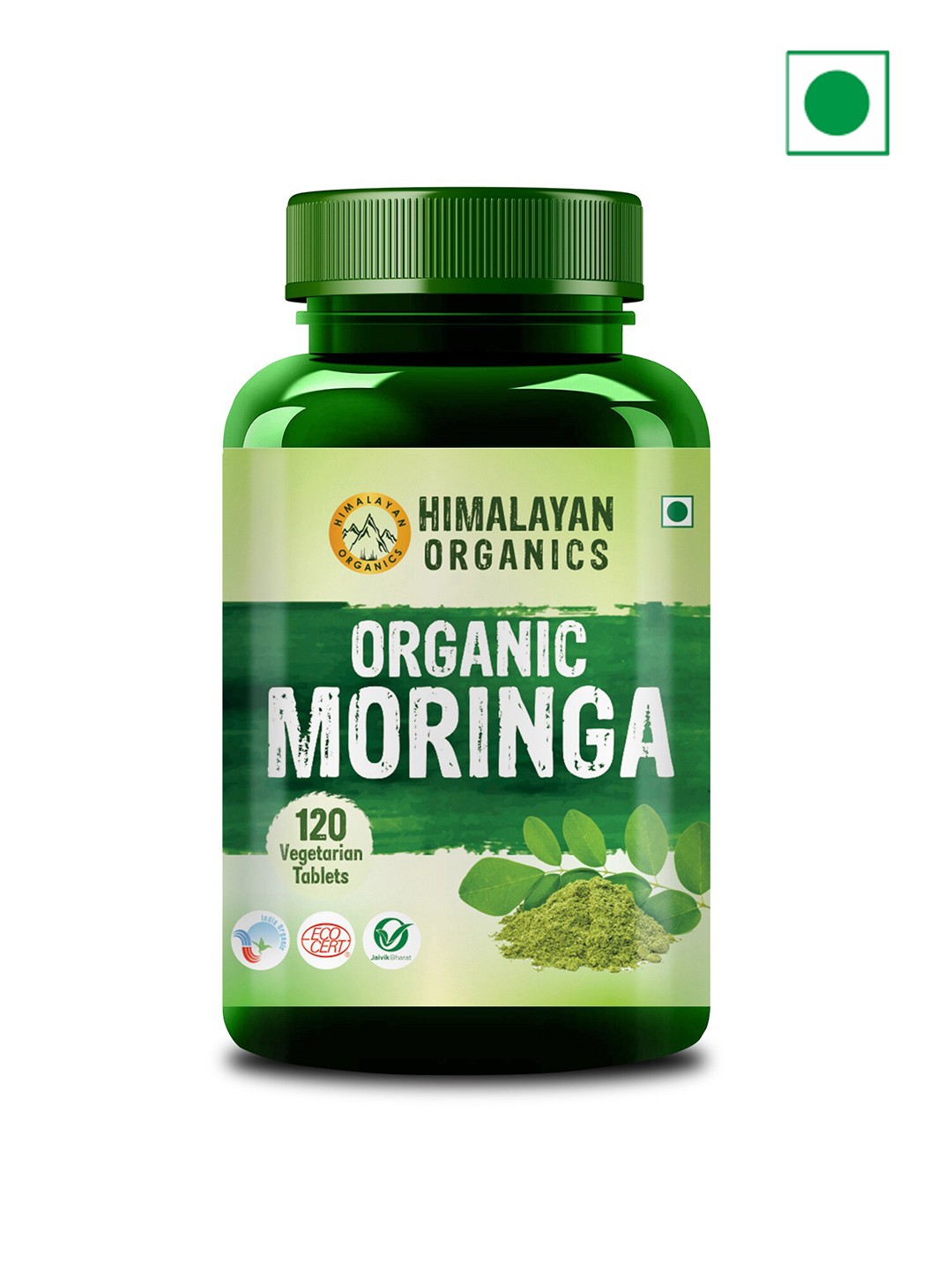 

Himalayan Organics Antioxidant-Rich Moringa Tablets For Immune Support - 120 Tablets, Green