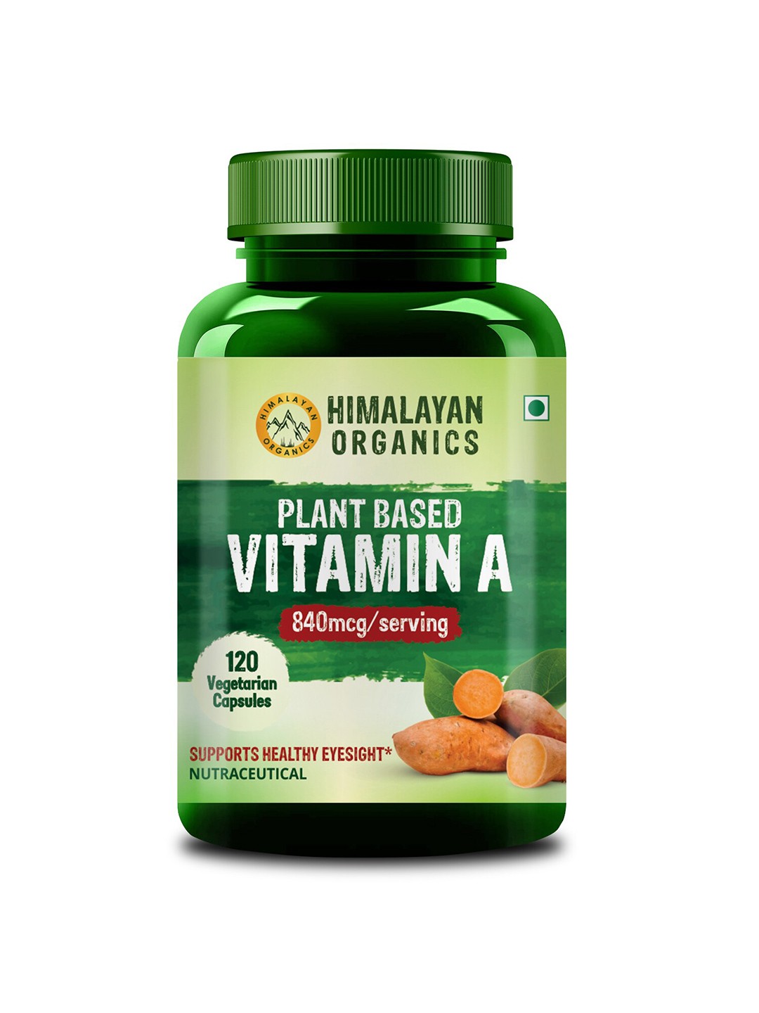 

Himalayan Organics HO Plant Based Vitamin A 120 Caps, Green