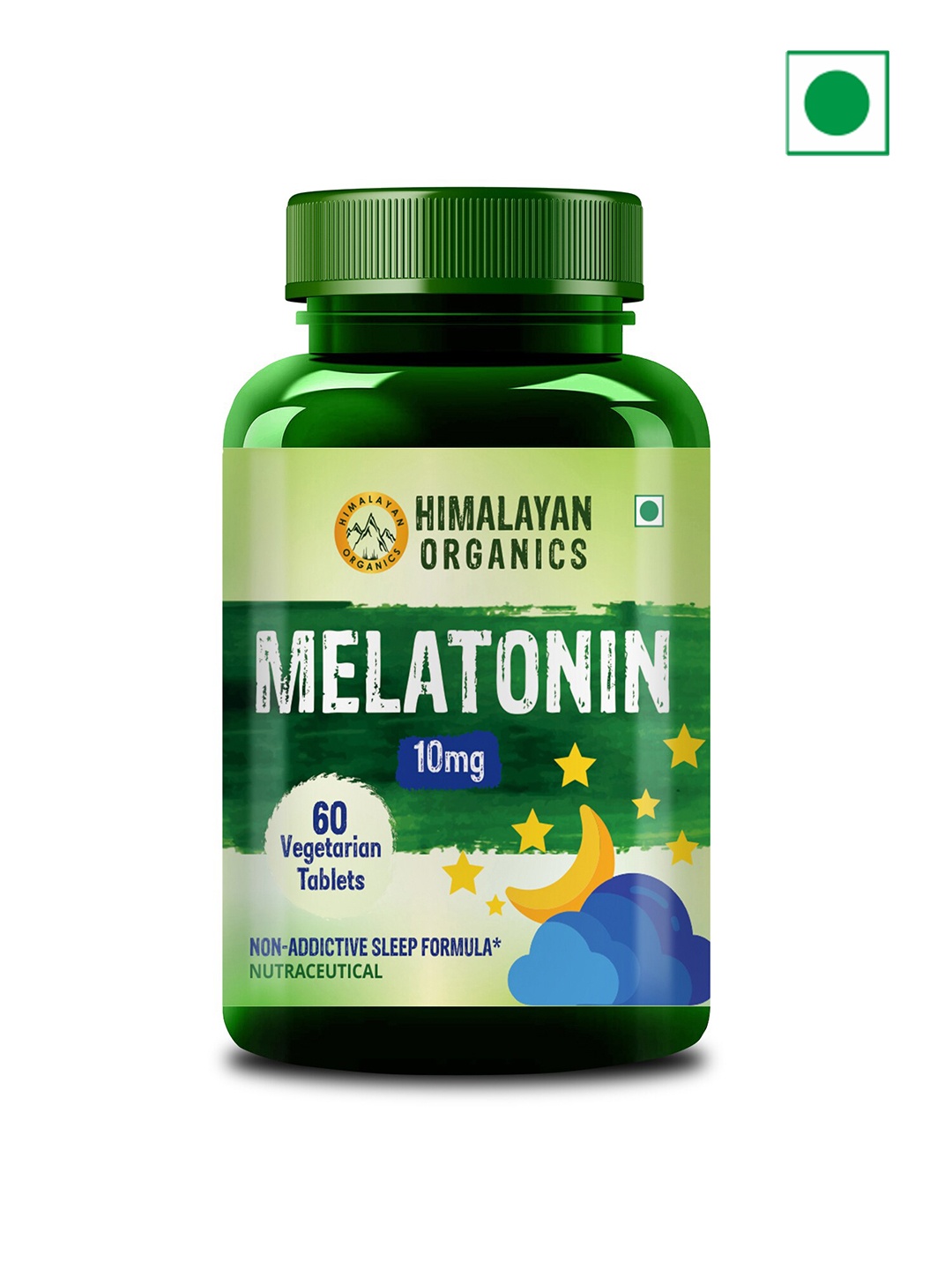 

Himalayan Organics Melatonin Tablets 10mg - 60 Tabs, Green