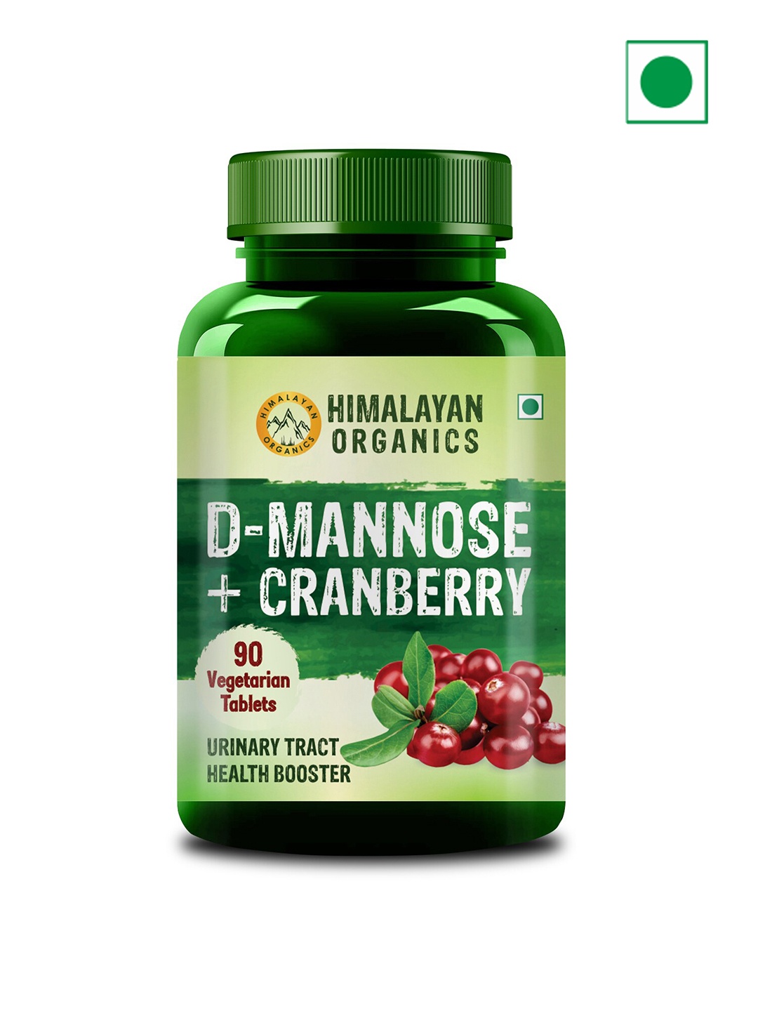 

Himalayan Organics D-Mannose+Cranberry Tablets 180 g - 90 Tabs, Green