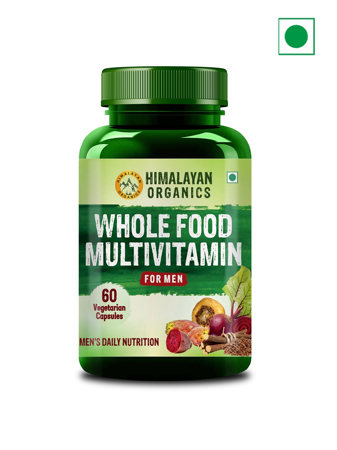 

Himalayan Organics Men Whole Food Multivitamin Capsules - 60 Capsules, Green