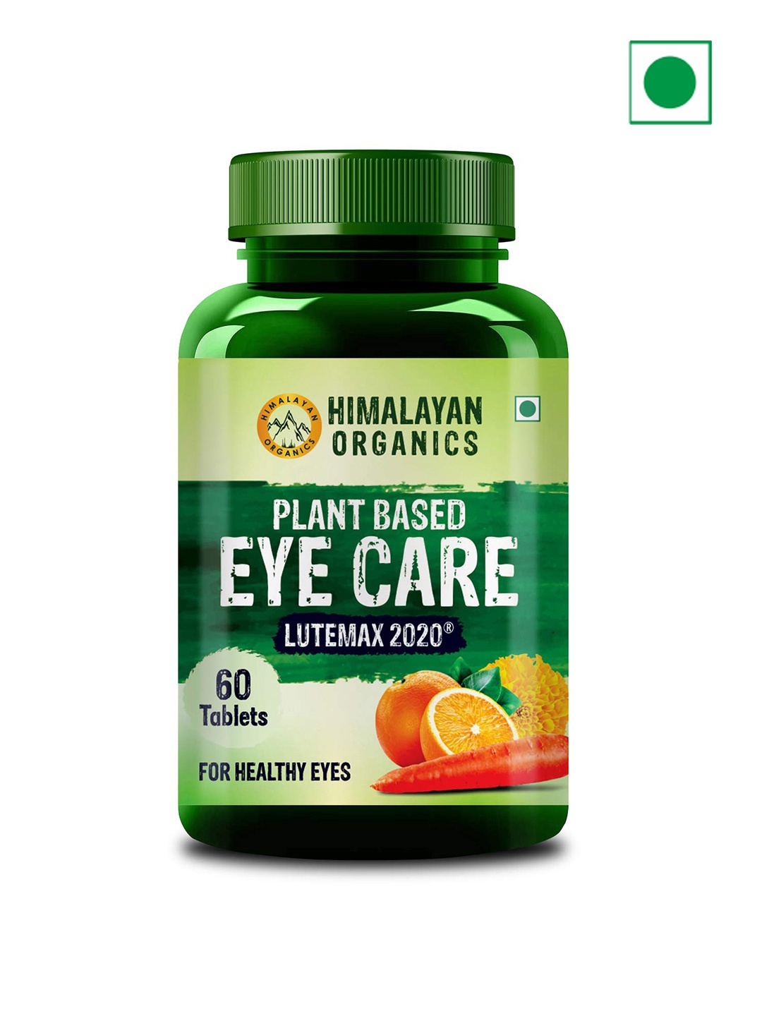 

Himalayan Organics Plant Based Eye Care Tablets with Lutemax 174 g - 60 Tabs, Green