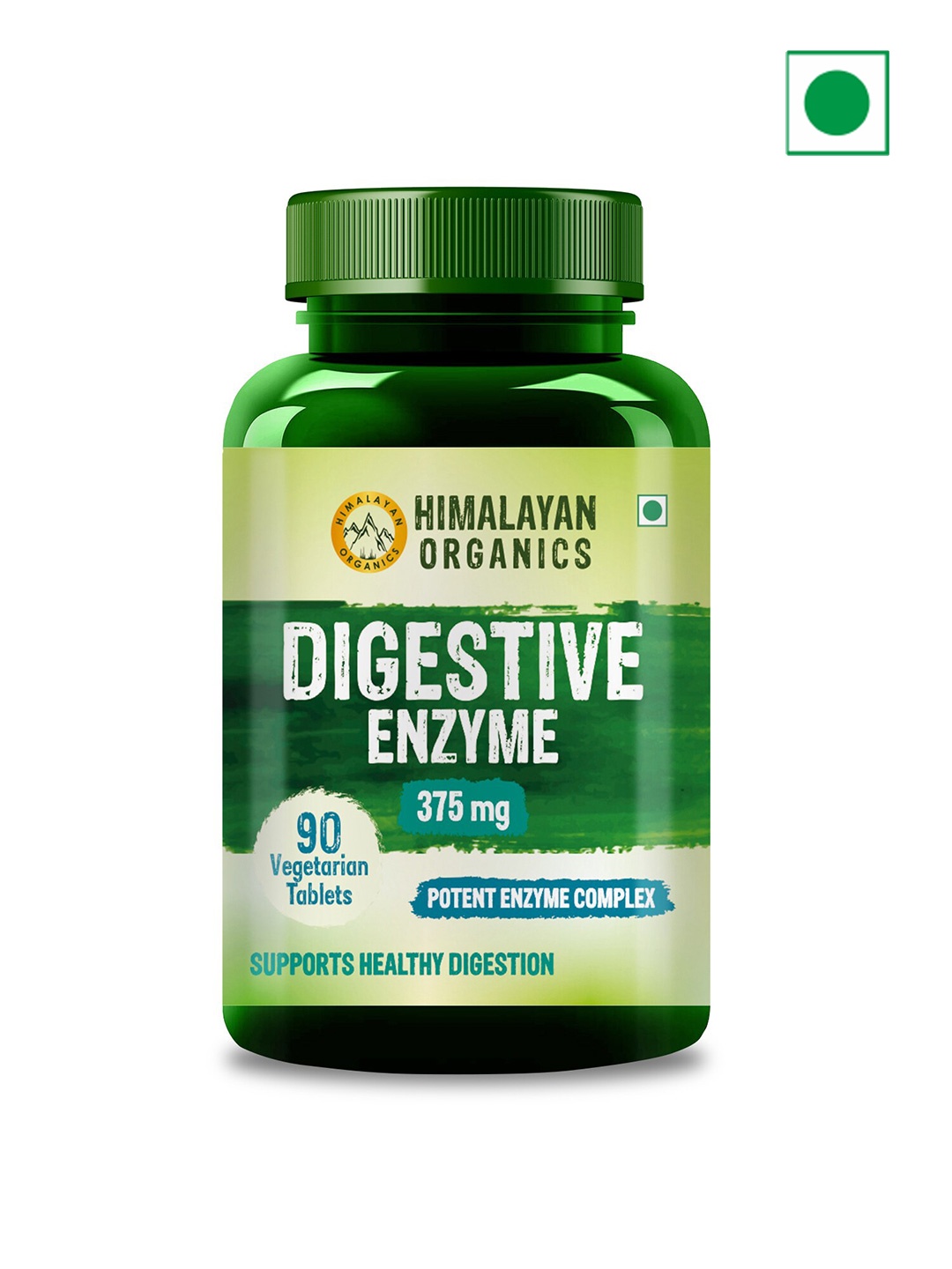 

Himalayan Organics Digestive Enzymes Tablets for Healthy Digestion - 90 Tablets, Green