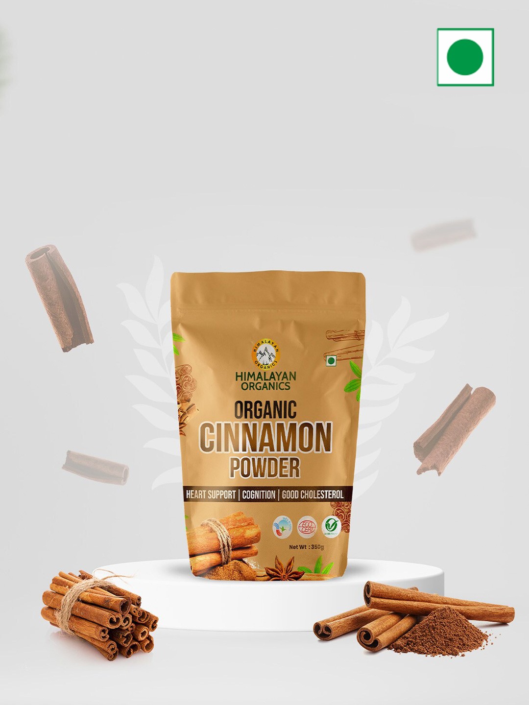 

Himalayan Organics Cinnamon Powder for Cognition & Good Cholestrol - 350g, Beige
