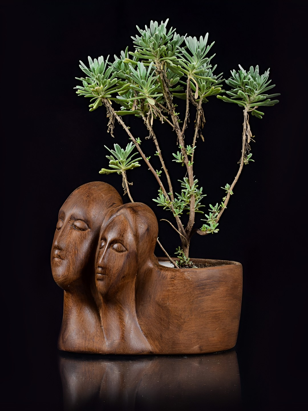 

LASAKI Brown Couple Antique Ceramic Planters