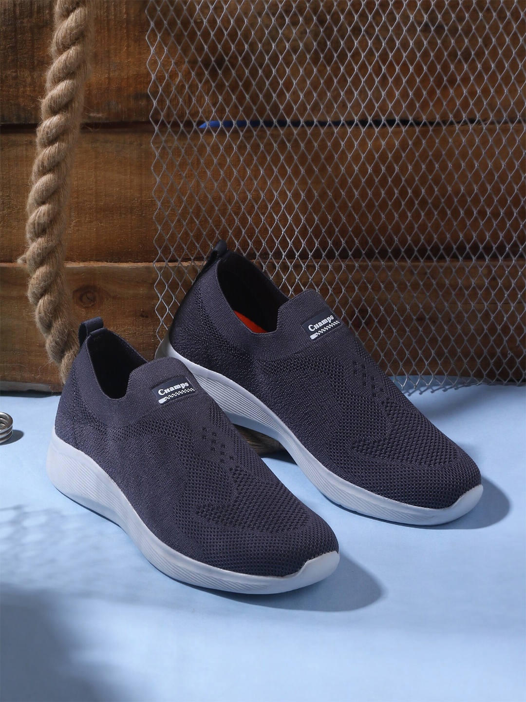 

Champs Men Perforations Slip-On Sneakers, Grey