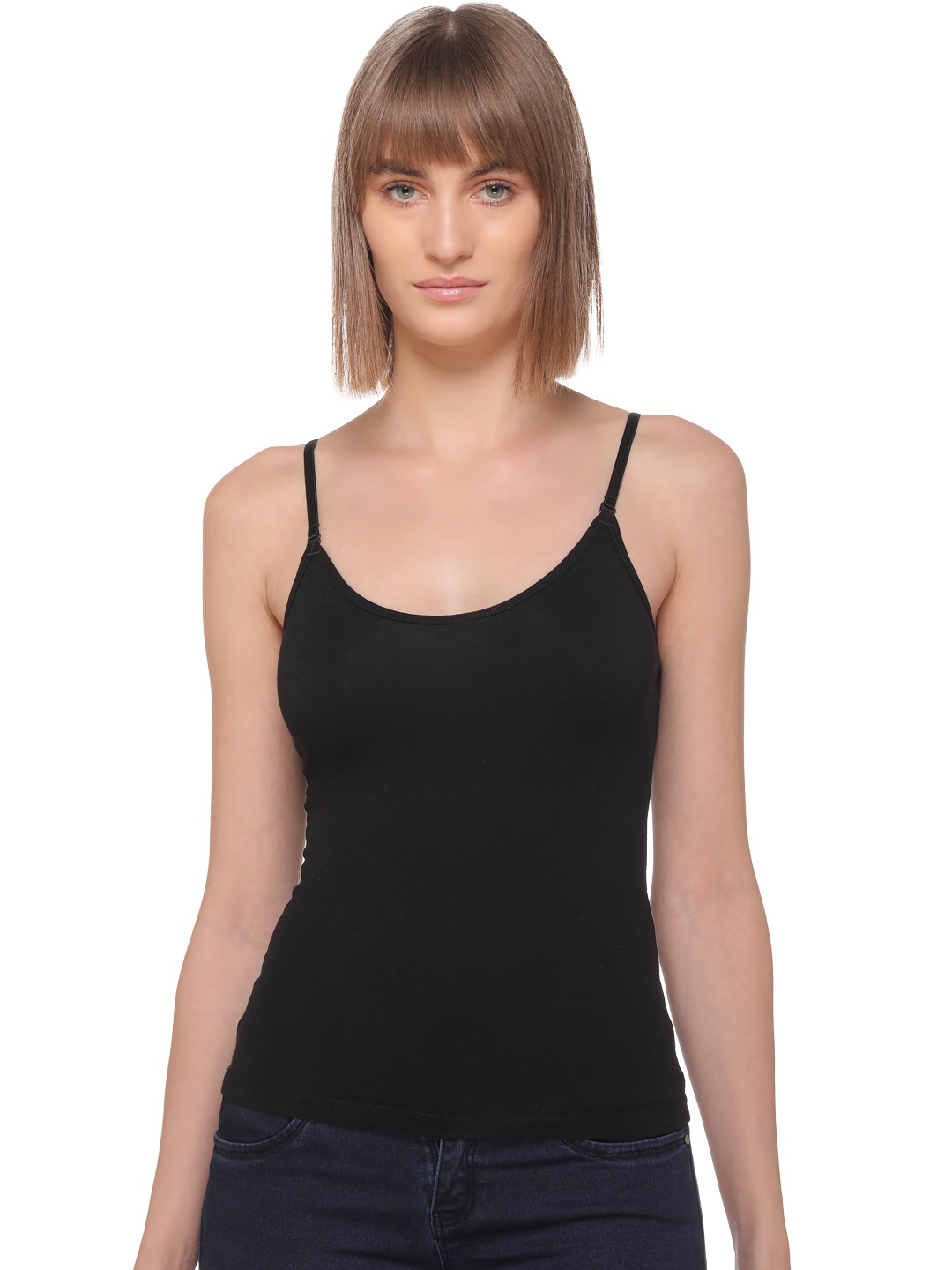 

SONA Women Solid Non-Padded Camisole, Black