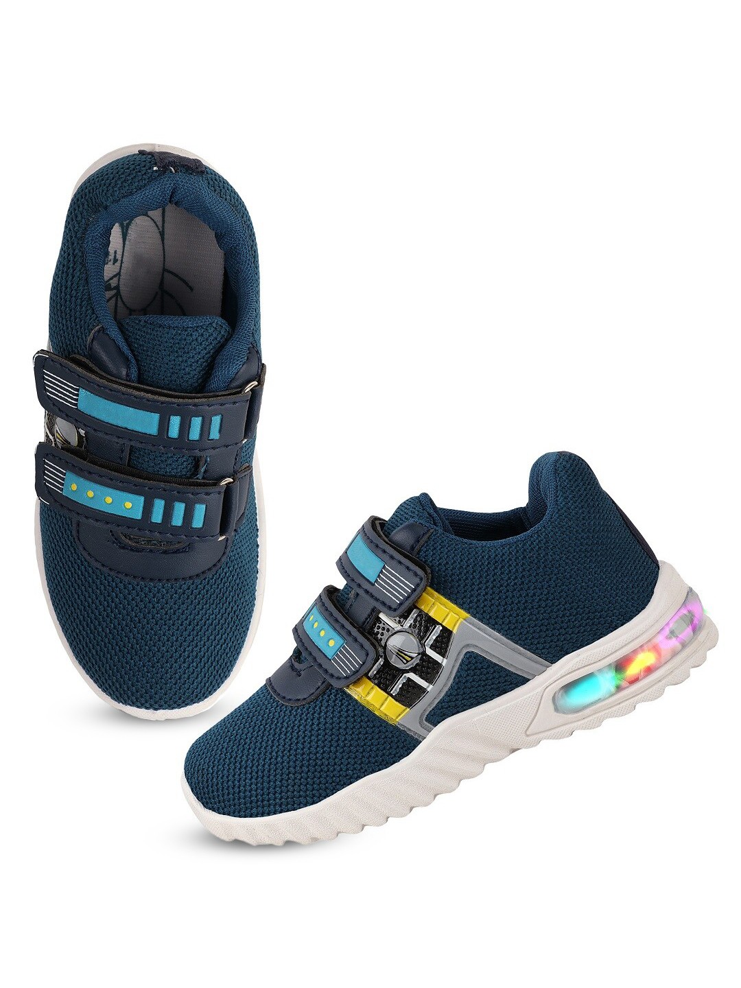 

BAESD Boys HUNTER LED Anti-Skid Sole Waterproof Velcro Walking Shoes, Teal