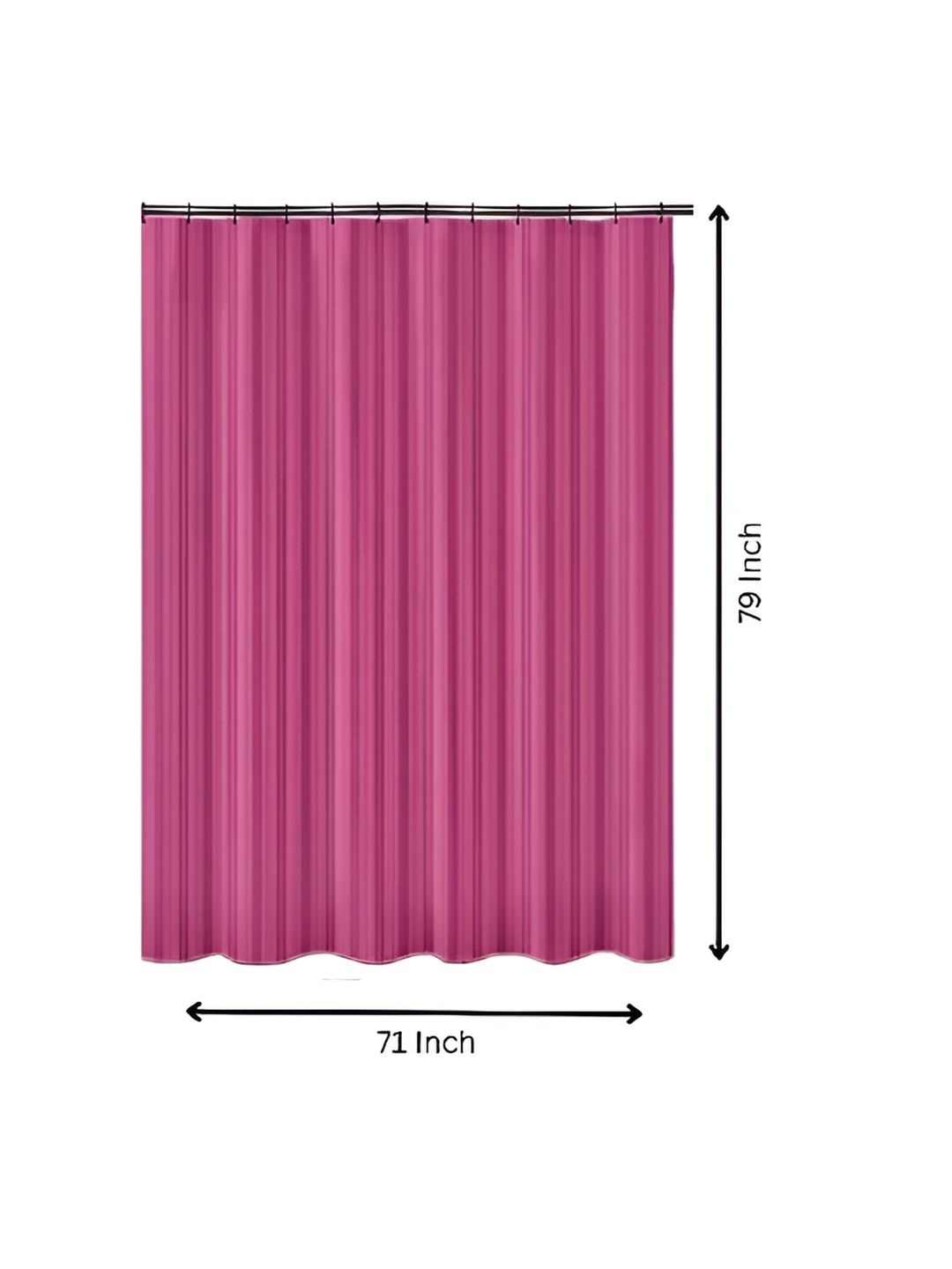 

Lushomes Pink Striped Waterproof Shower Curtain