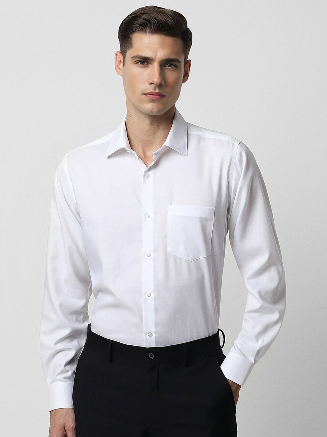 

Van Heusen Spread Collar Cotton Opaque Formal Shirt, White