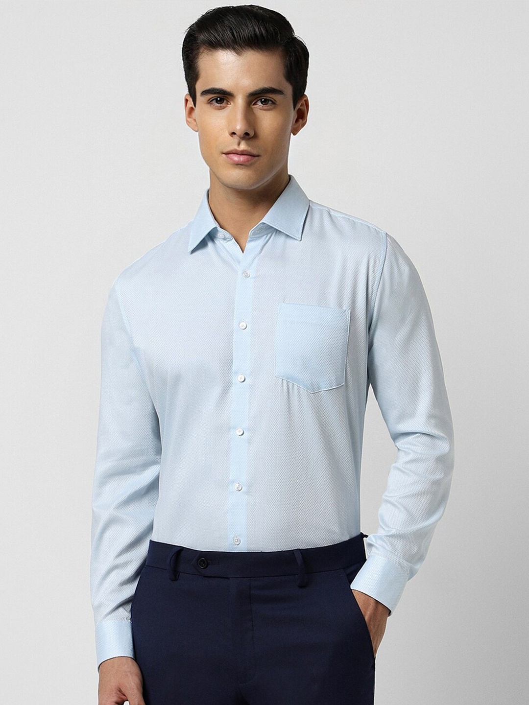 

Van Heusen Slim Fit Cotton Opaque Party Shirt, Blue