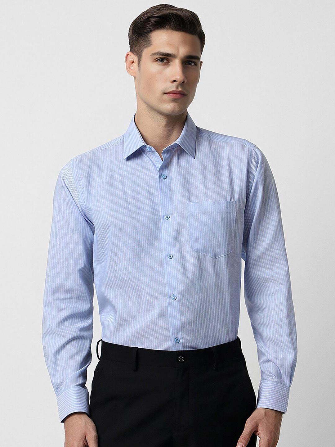 

Van Heusen Cotton Opaque Printed Formal Shirt, Blue