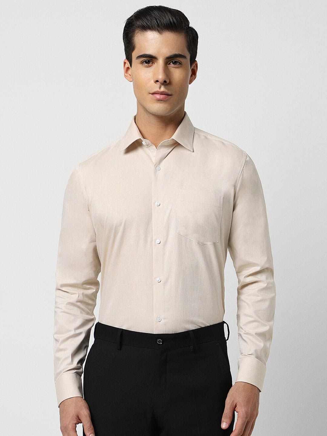

Van Heusen Cotton Opaque Formal Shirt, Beige