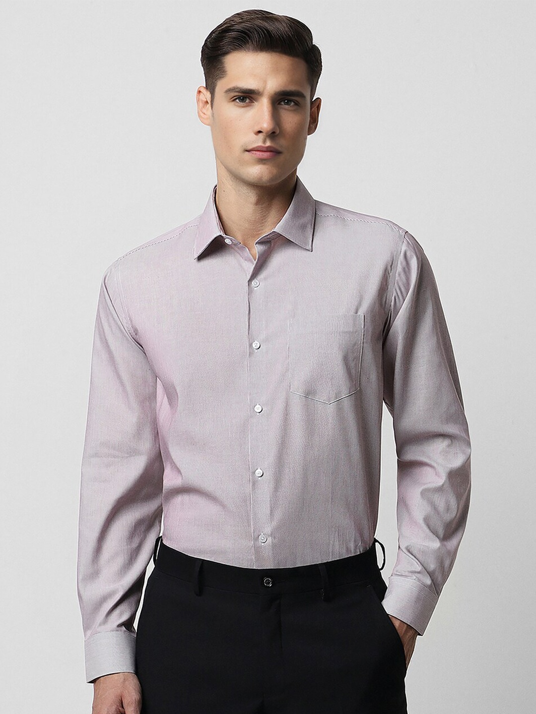 

Van Heusen Cotton Striped Formal Shirt, Purple