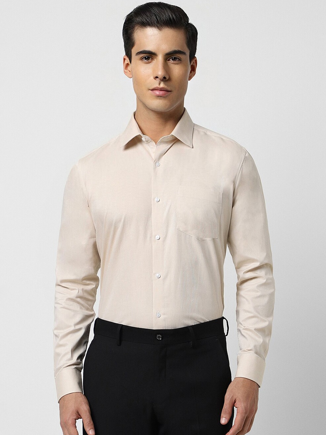 

Van Heusen Cotton Regular Fit Opaque Formal Shirt, Beige