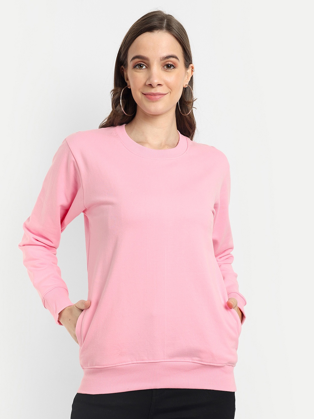 

Bloopers Store Round Neck Cotton Sweatshirt, Pink