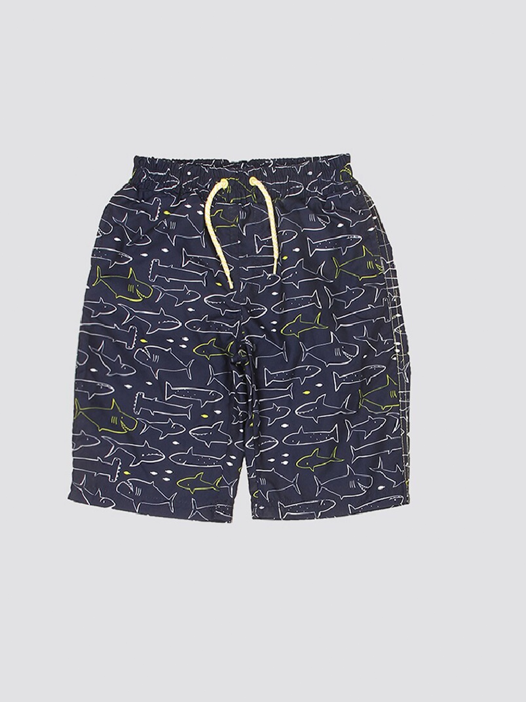 

mothercare Boys Mid Rise Abstract Printed Shorts, Navy blue