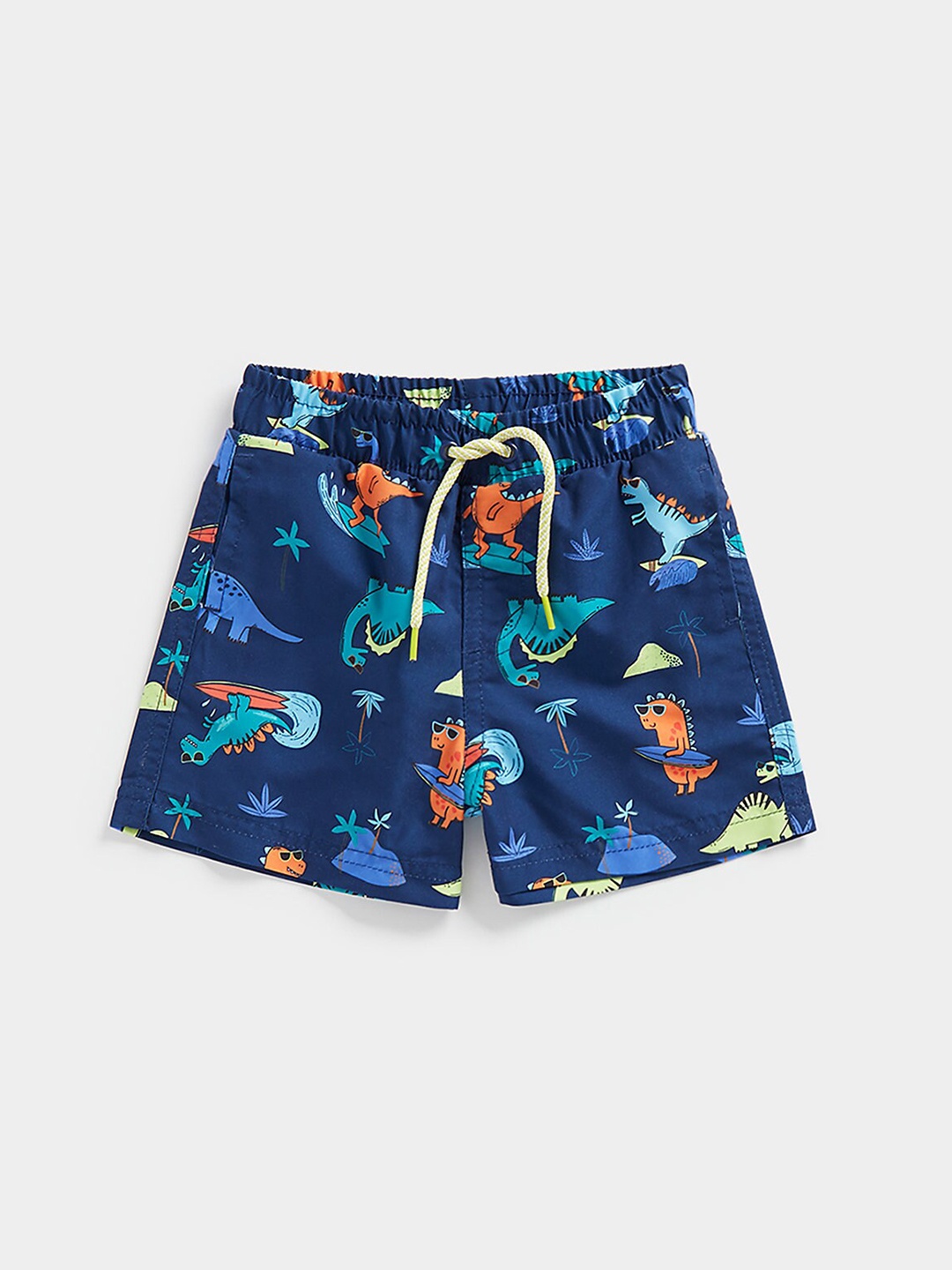 

mothercare Kids Mid Rise Graphic Printed Shorts, Navy blue