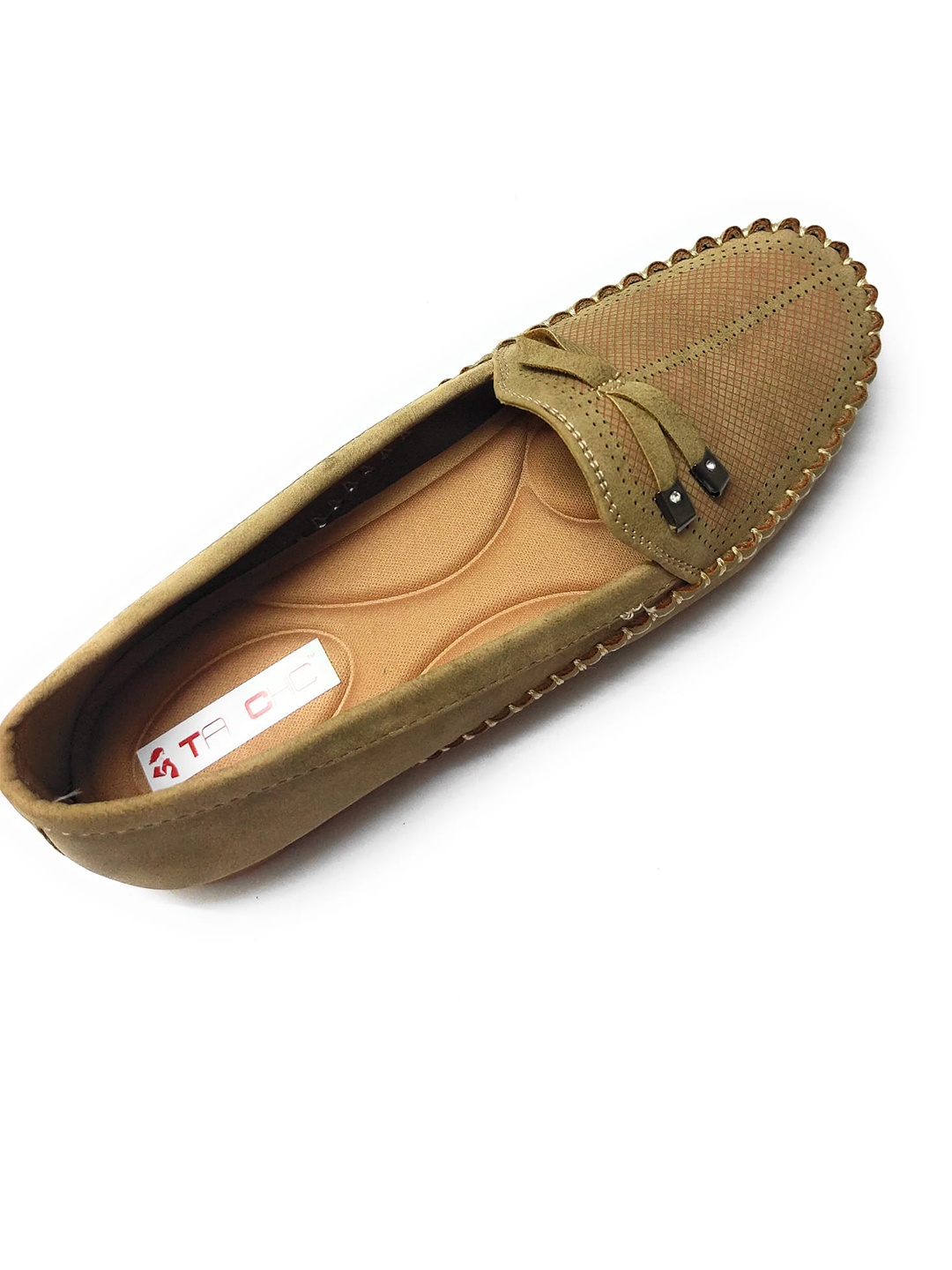 

Ta Chic Textured Bows Detail Ballerinas, Beige