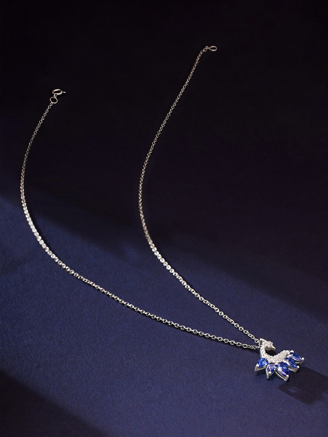 

March by FableStreet Gold-Plated Peacock Tanzanite & Zircon-Studded Jewellery Set