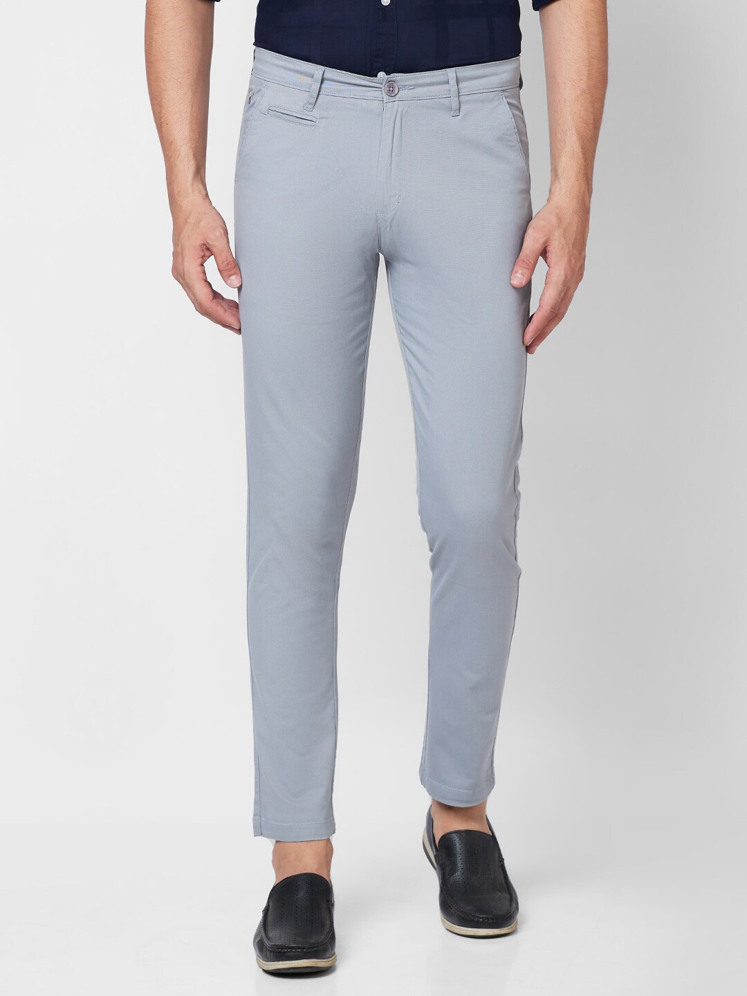 

GIORDANO Men Mid-Rise Chinos Trousers, Grey