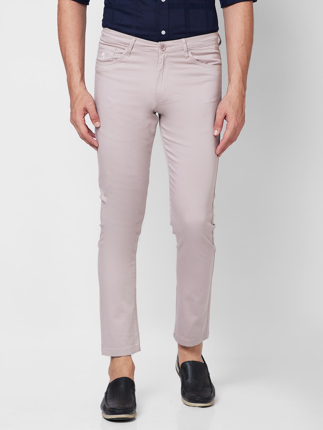 

GIORDANO Men Mid-Rise Chinos Trousers, Grey