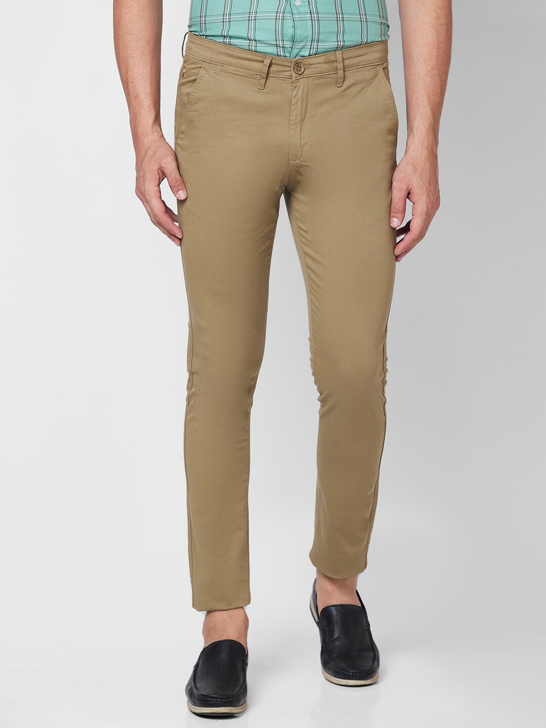 

GIORDANO Men Slim Fit Mid-Rise Chinos, Khaki