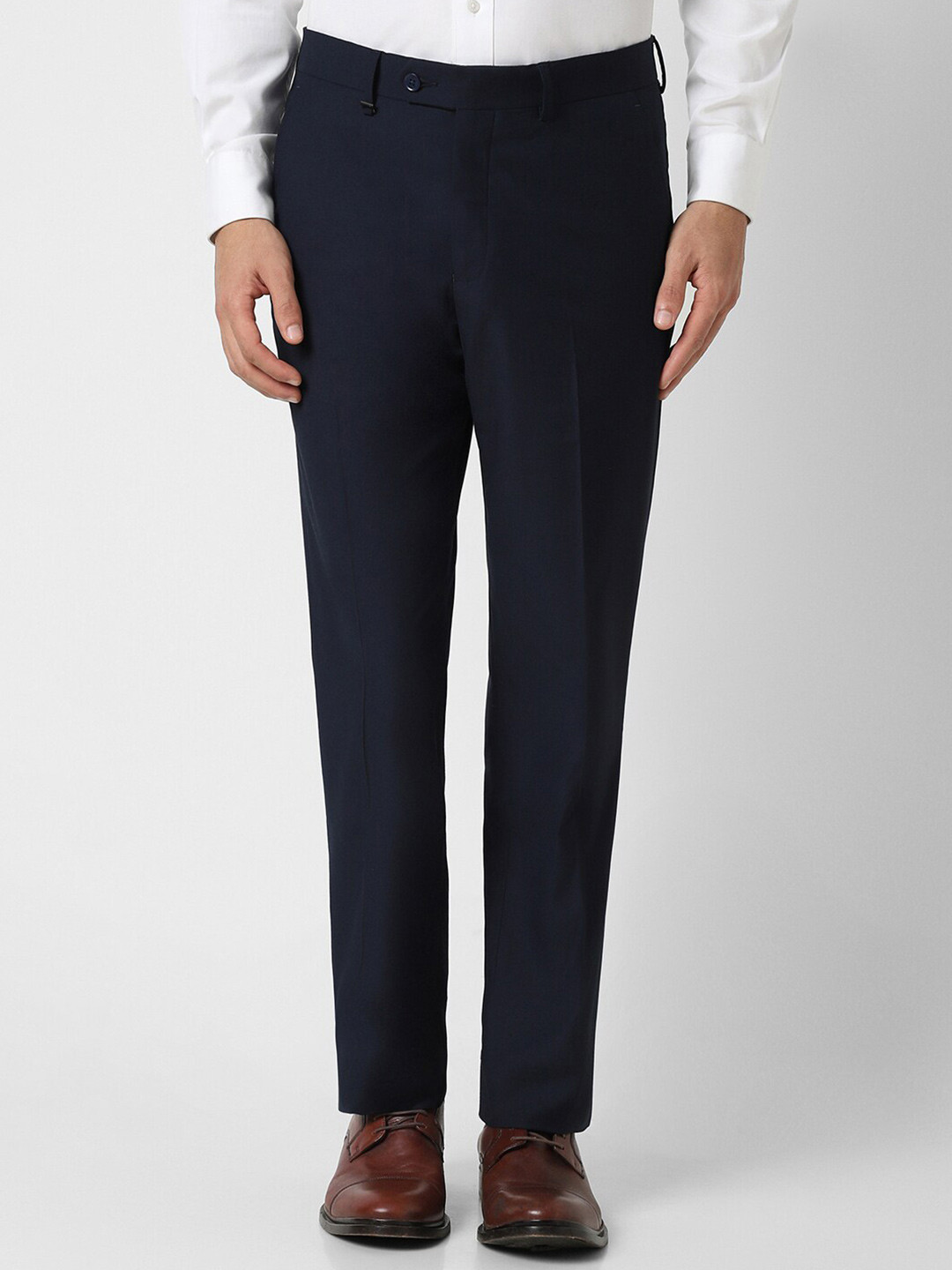 

Van Heusen Men Mid Rise Formal Trouser, Navy blue