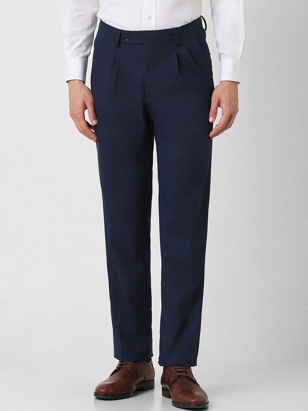 

Van Heusen Men Pleated Formal Trouser, Navy blue
