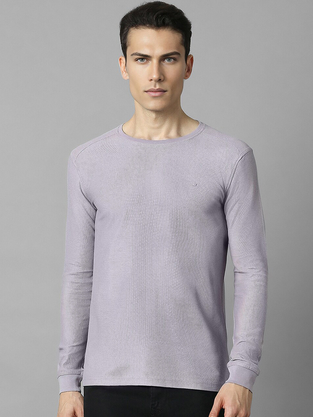 

Louis Philippe Round Neck Slim Fit Cotton T-shirt, Purple