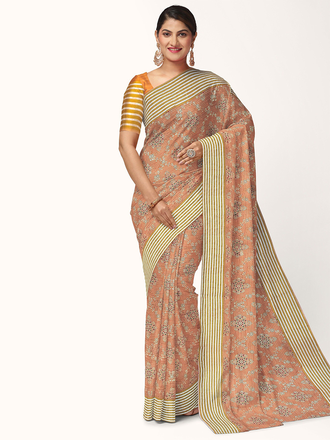 

Saree Exotica Woven Design Pure Cotton Designer Banarasi Sarees, Mustard