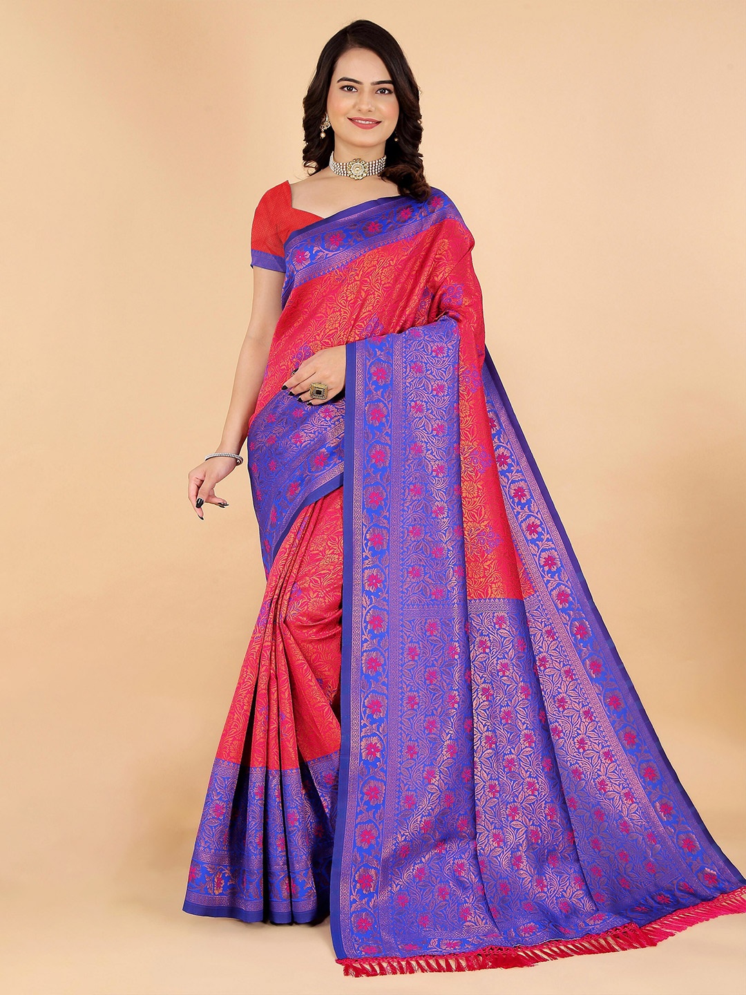 

Saree Exotica Woven Design Pure Silk Designer Banarasi Sarees, Pink