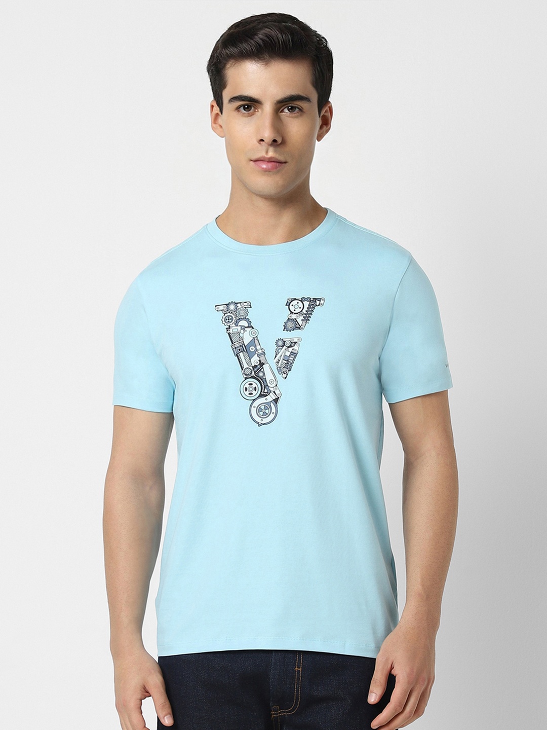 

VAN HEUSEN DENIM LABS Graphic Printed Round Neck T-shirt, Blue