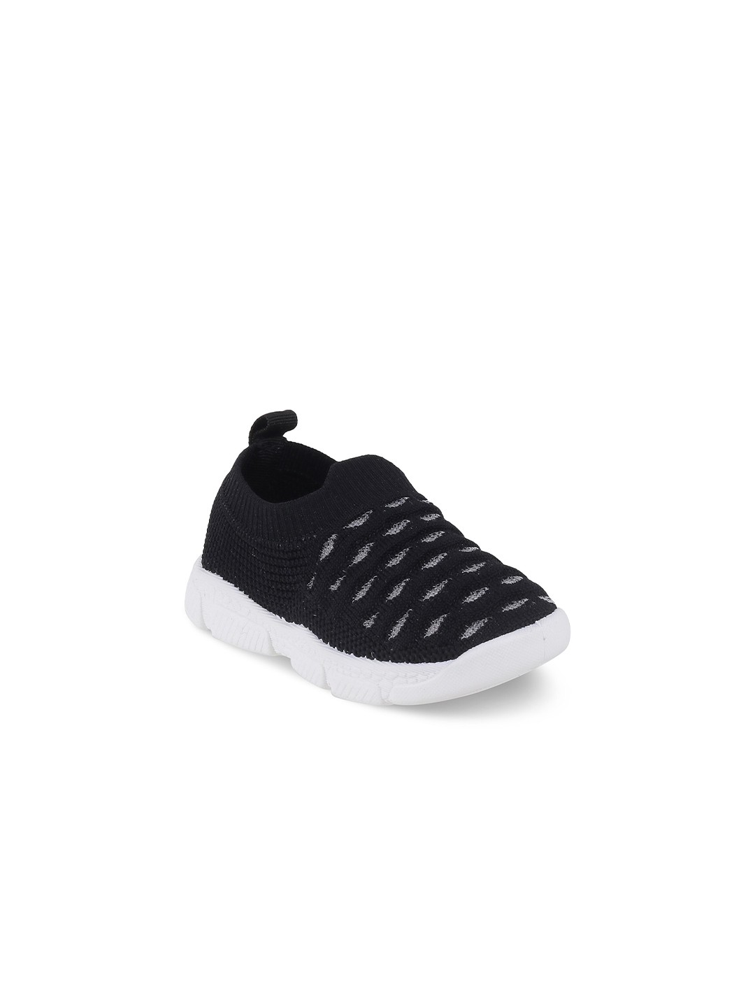 

BAESD Kids Textured Round Toe Mesh Slip-On Sneakers, Black