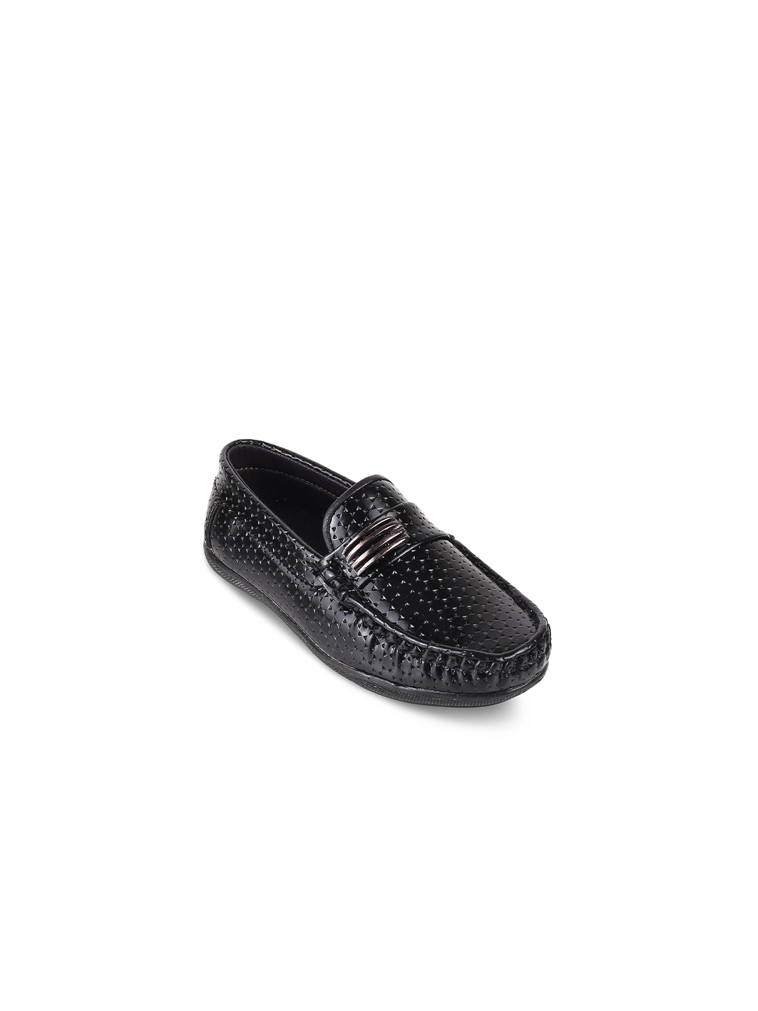 

BAESD Kids Textured Round Toe Loafers, Black