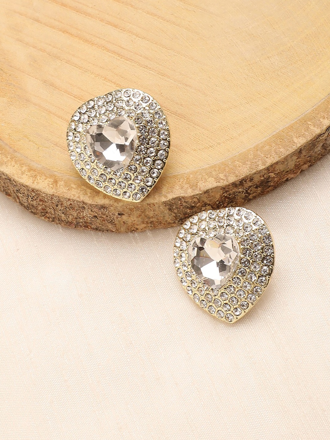 

DressBerry Gold-Toned Gold Plated Stud Earrings, Silver