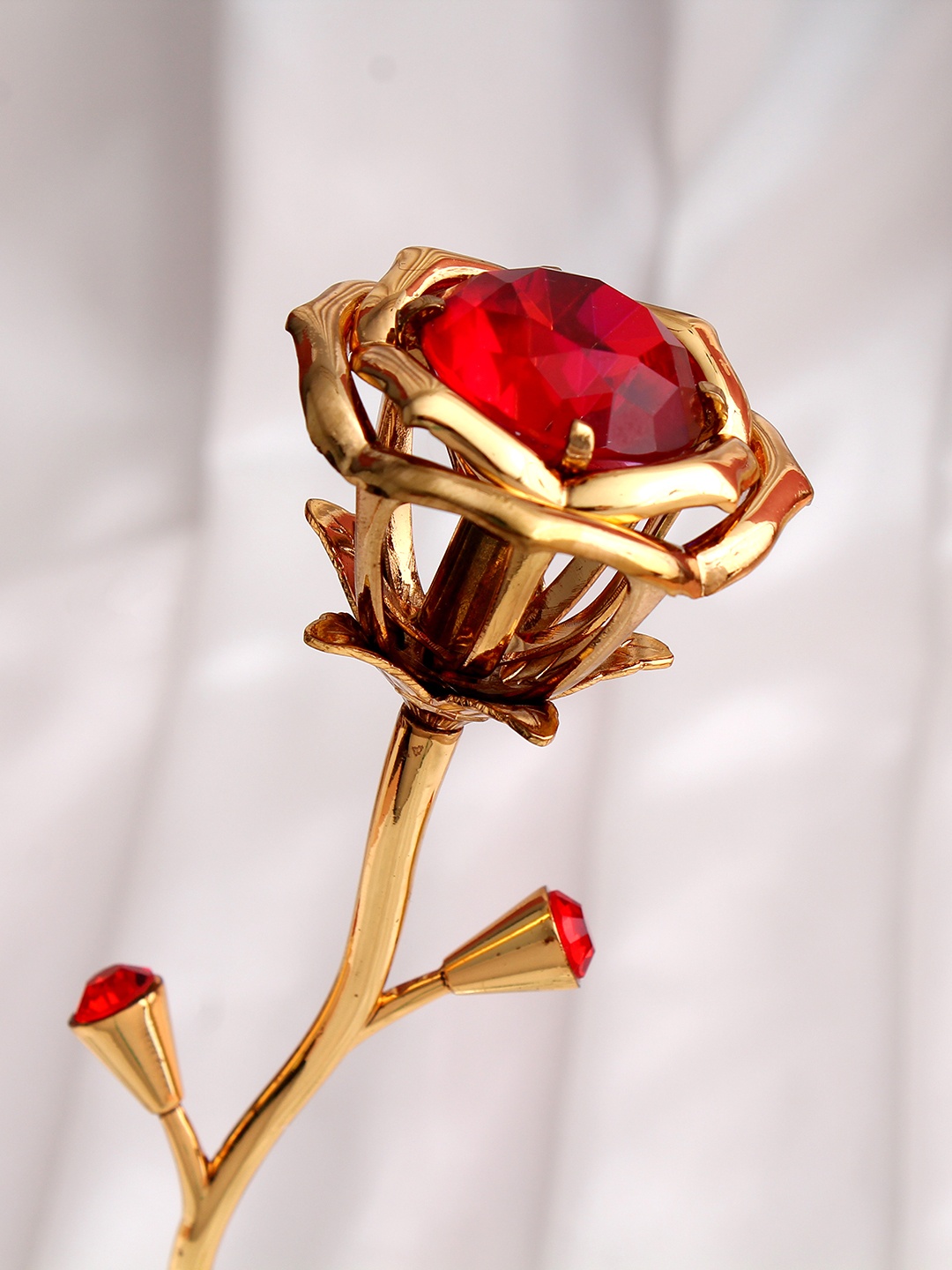 

Izzhaar Yellow & Red 50th Anniversary Rose Flower Showpiece