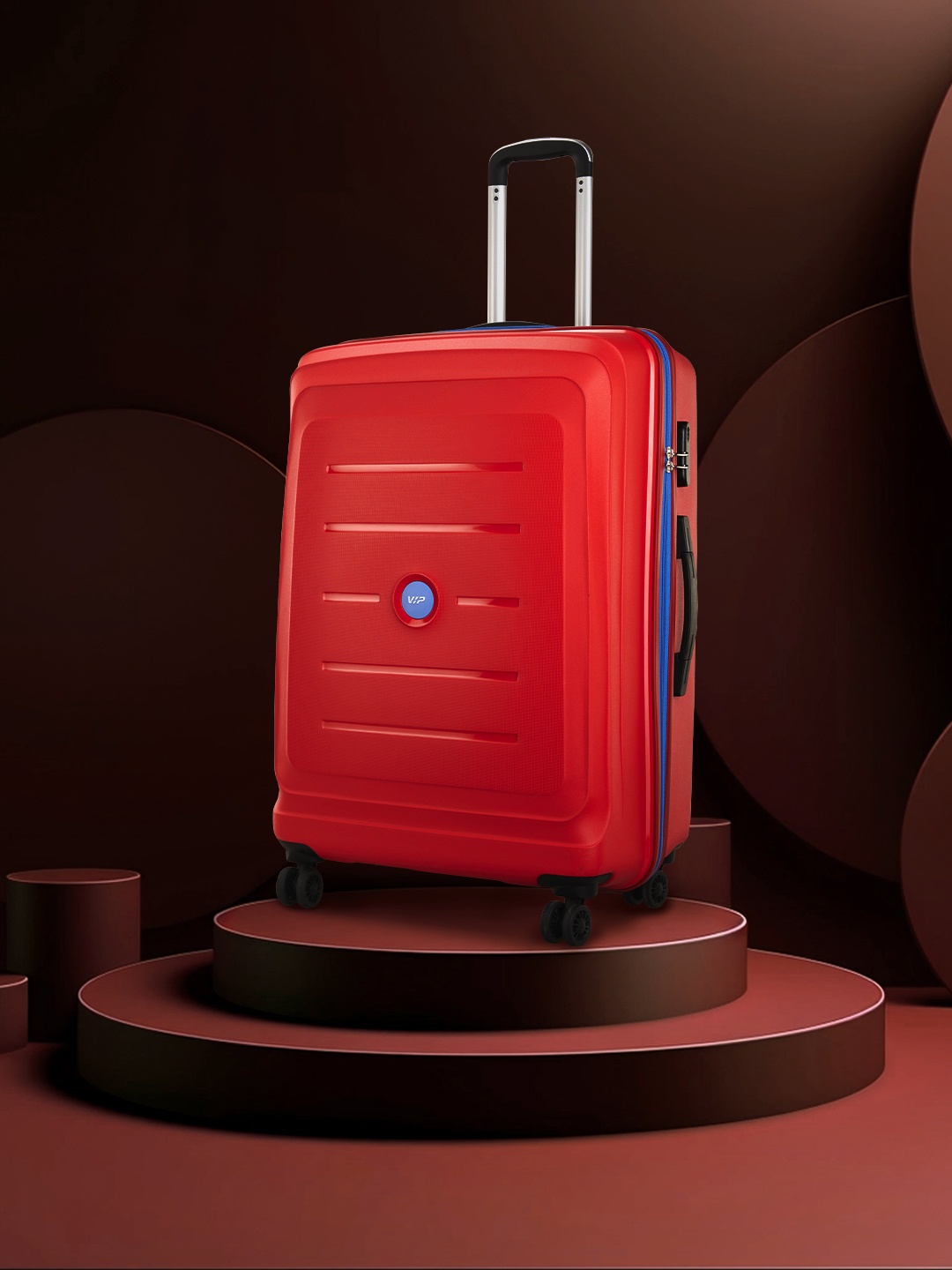 

VIP Corsa Strolly 76 360 Textured Large Trolley Suitcase, Red
